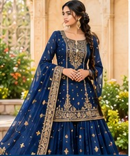 Blue Punjabi sharara outfit